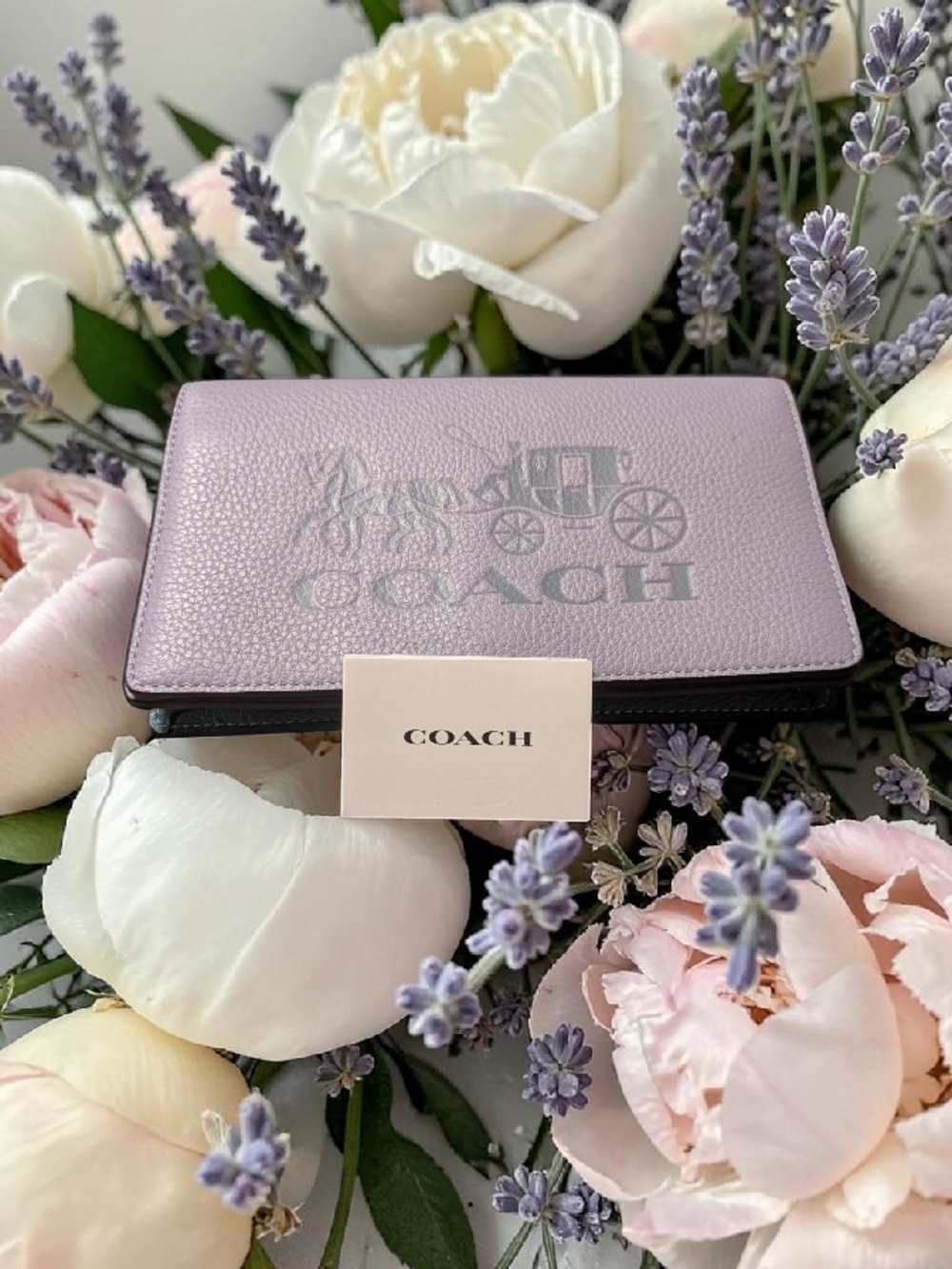 Coach Lavender Leather Card Case